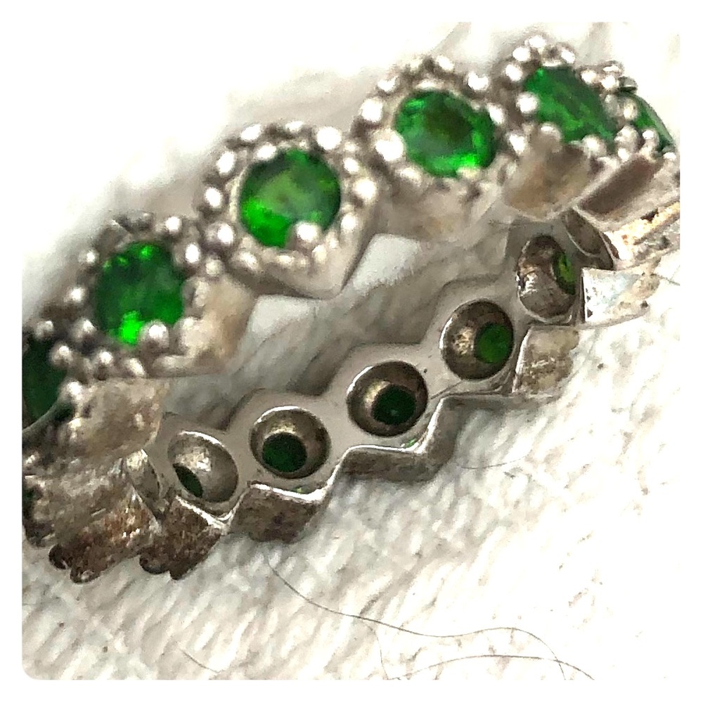 Sterling Silver Chrome Diopside Ring Size 6